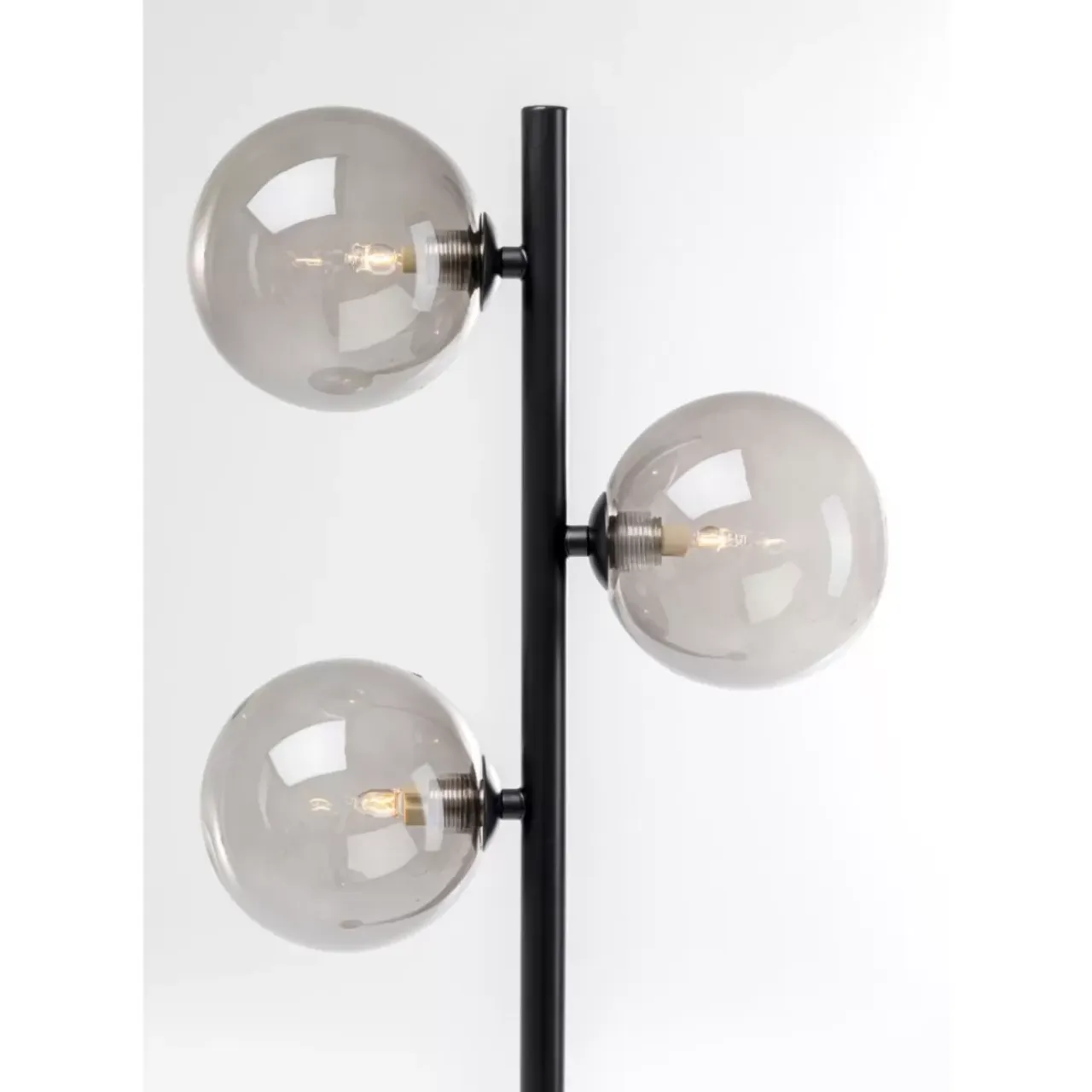 Steh & Bodenleuchten-KARE Design Stehleuchte Three Balls Matt Schwarz 160Cm