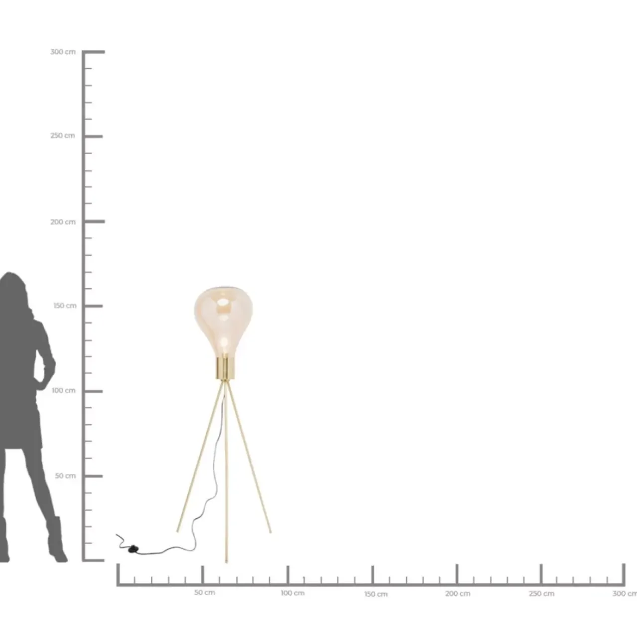 Steh & Bodenleuchten-KARE Design Stehleuchte Tripod Pear 160Cm