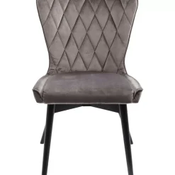 Stühle-KARE Design Stuhl Black Marshall Velvet Grau