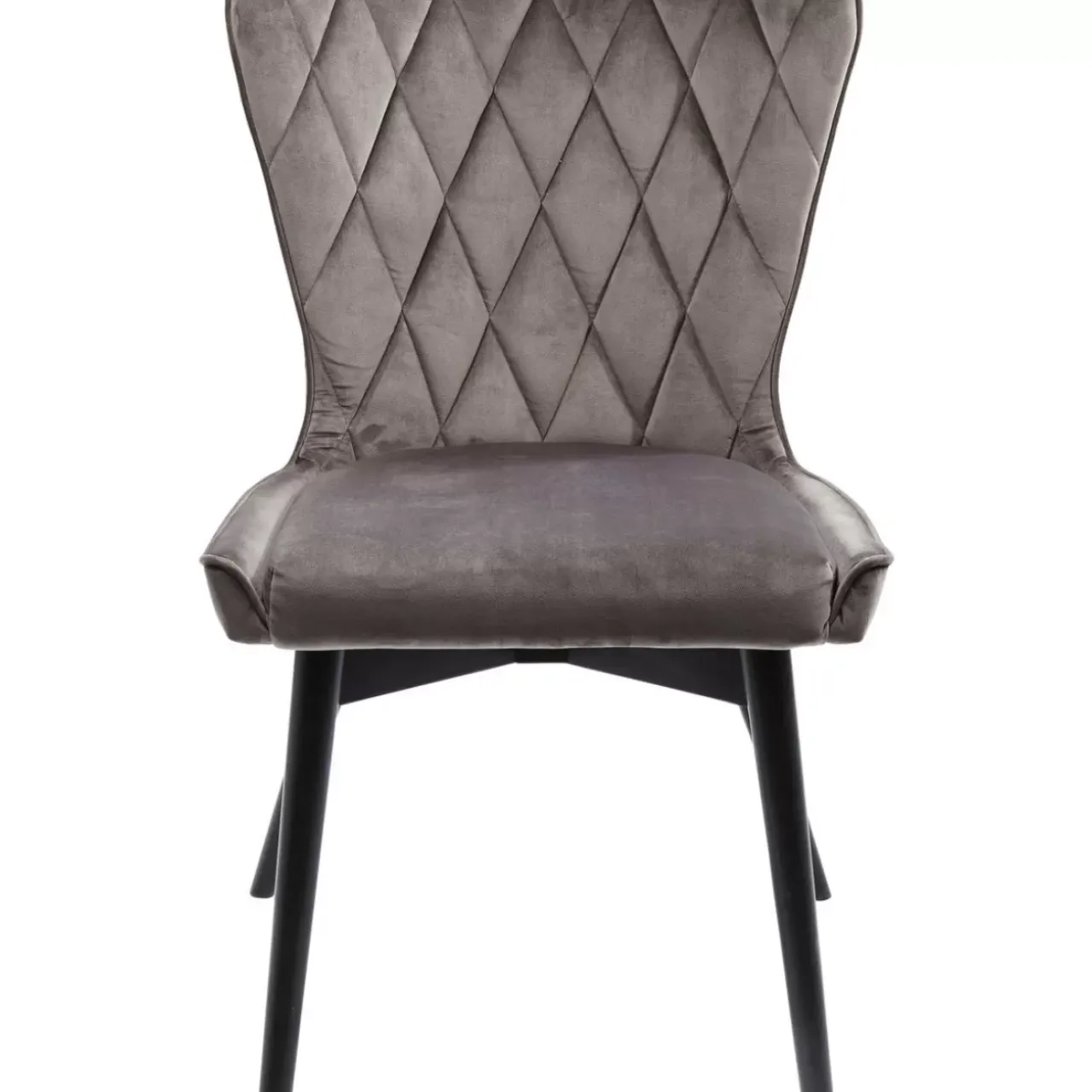 Stühle-KARE Design Stuhl Black Marshall Velvet Grau