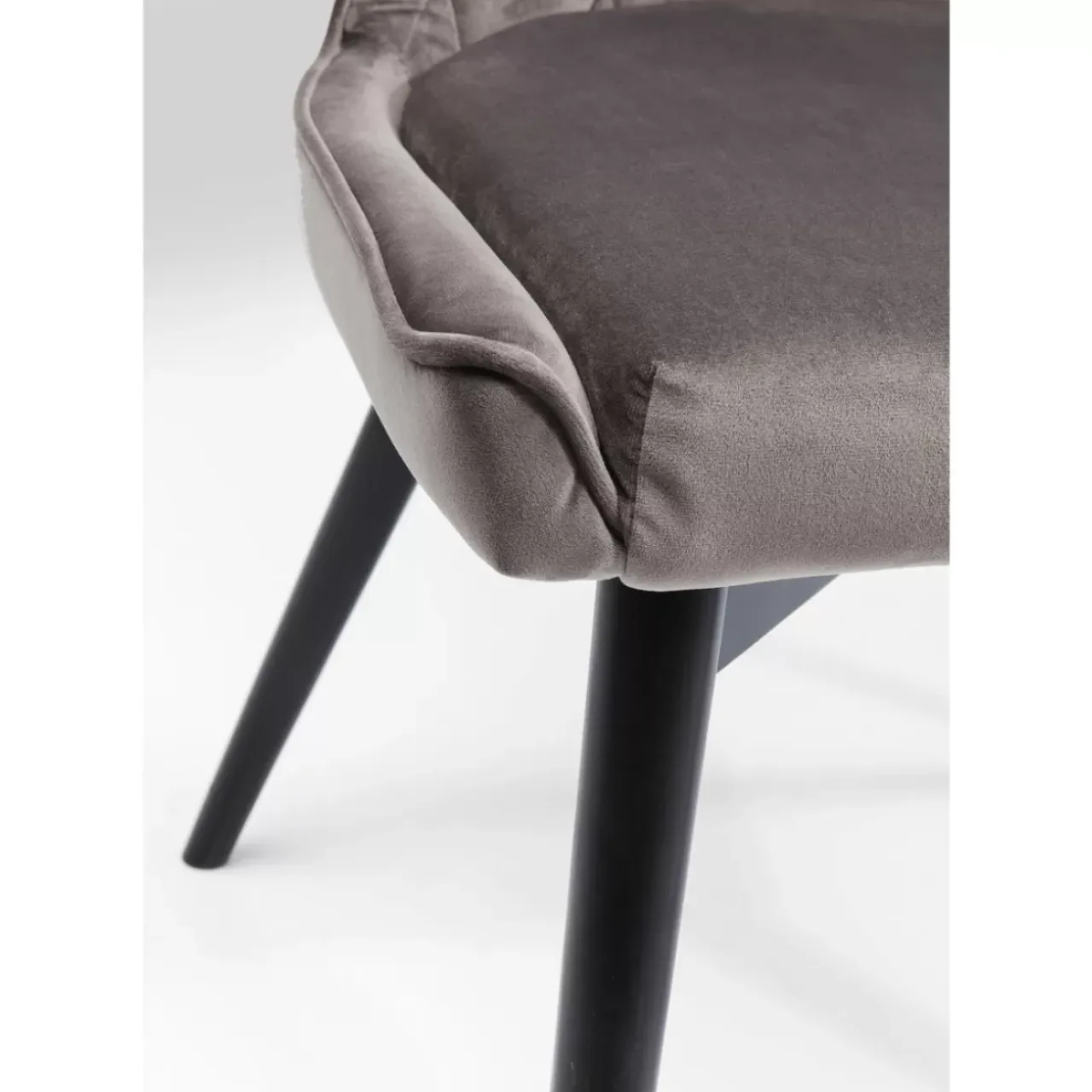 Stühle-KARE Design Stuhl Black Marshall Velvet Grau