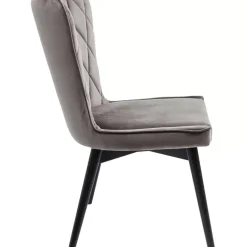 Stühle-KARE Design Stuhl Black Marshall Velvet Grau