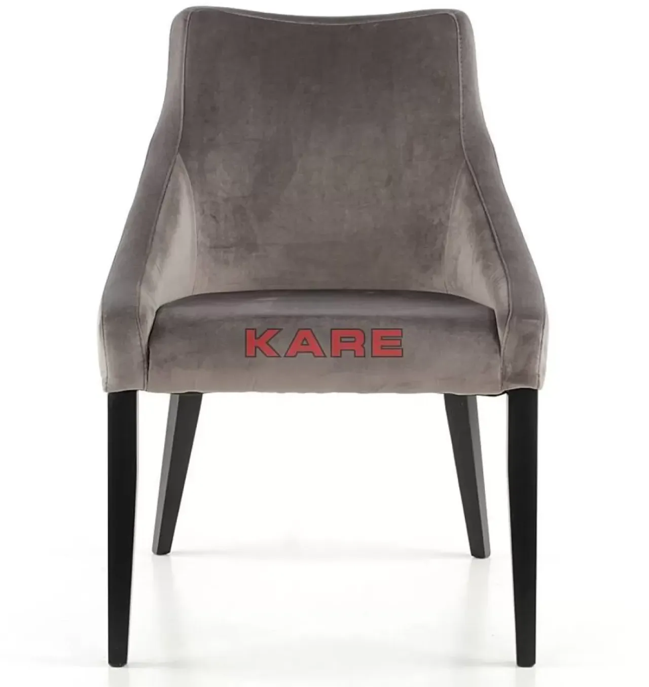 Stühle-KARE Design Stuhl Black Mode Velvet Grau