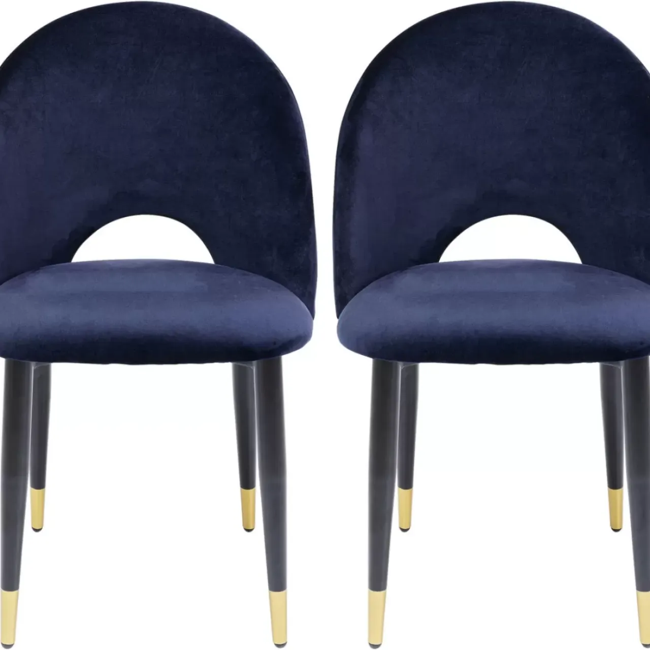 Stühle-KARE Design Stuhl Iris Velvet Blau (2/Set)