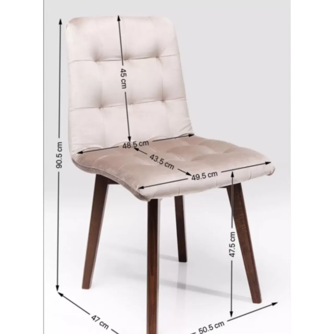 Stühle-KARE Design Stuhl Moritz Velvet Silbergrau