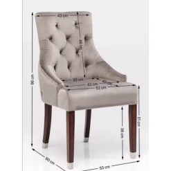Stühle-KARE Design Stuhl Prince Velvet Grau