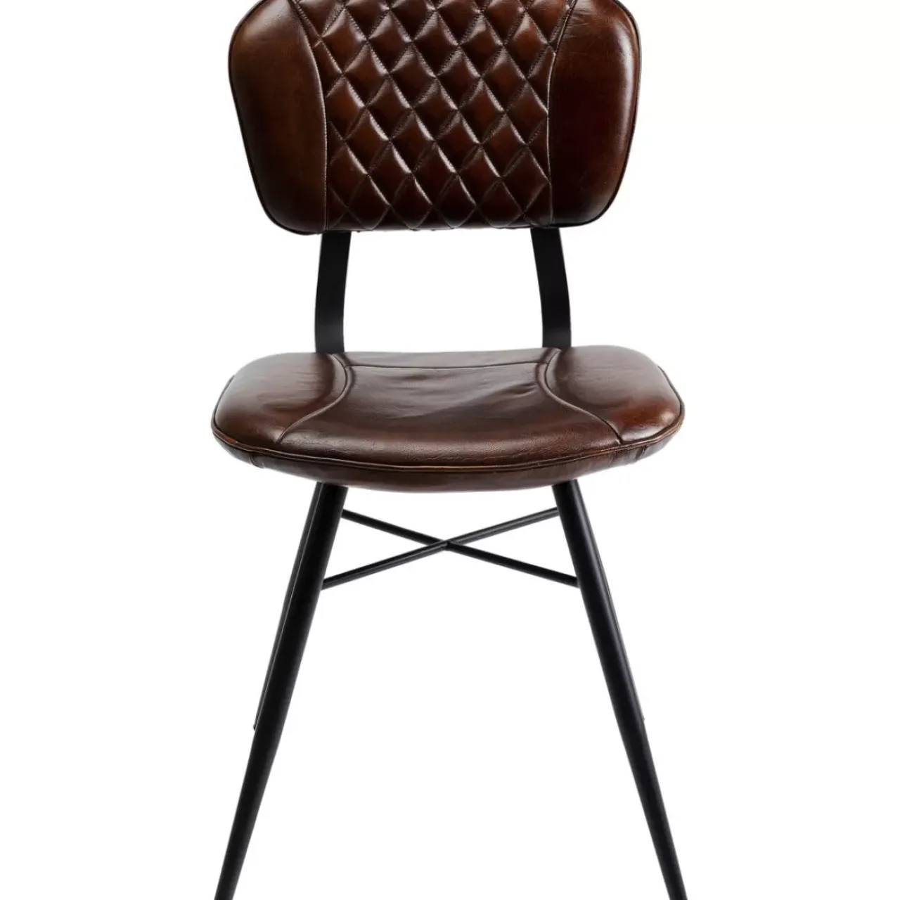 Stühle-KARE Design Stuhl Samba Leder Braun