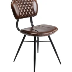 Stühle-KARE Design Stuhl Samba Leder Braun