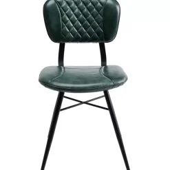 Stühle-KARE Design Stuhl Samba Leder Dunkelgrun
