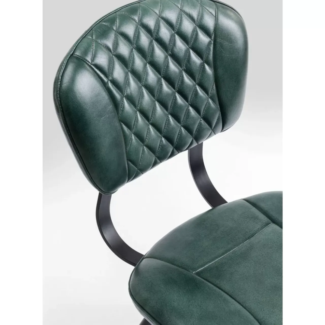 Stühle-KARE Design Stuhl Samba Leder Dunkelgrun