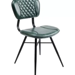 Stühle-KARE Design Stuhl Samba Leder Dunkelgrun