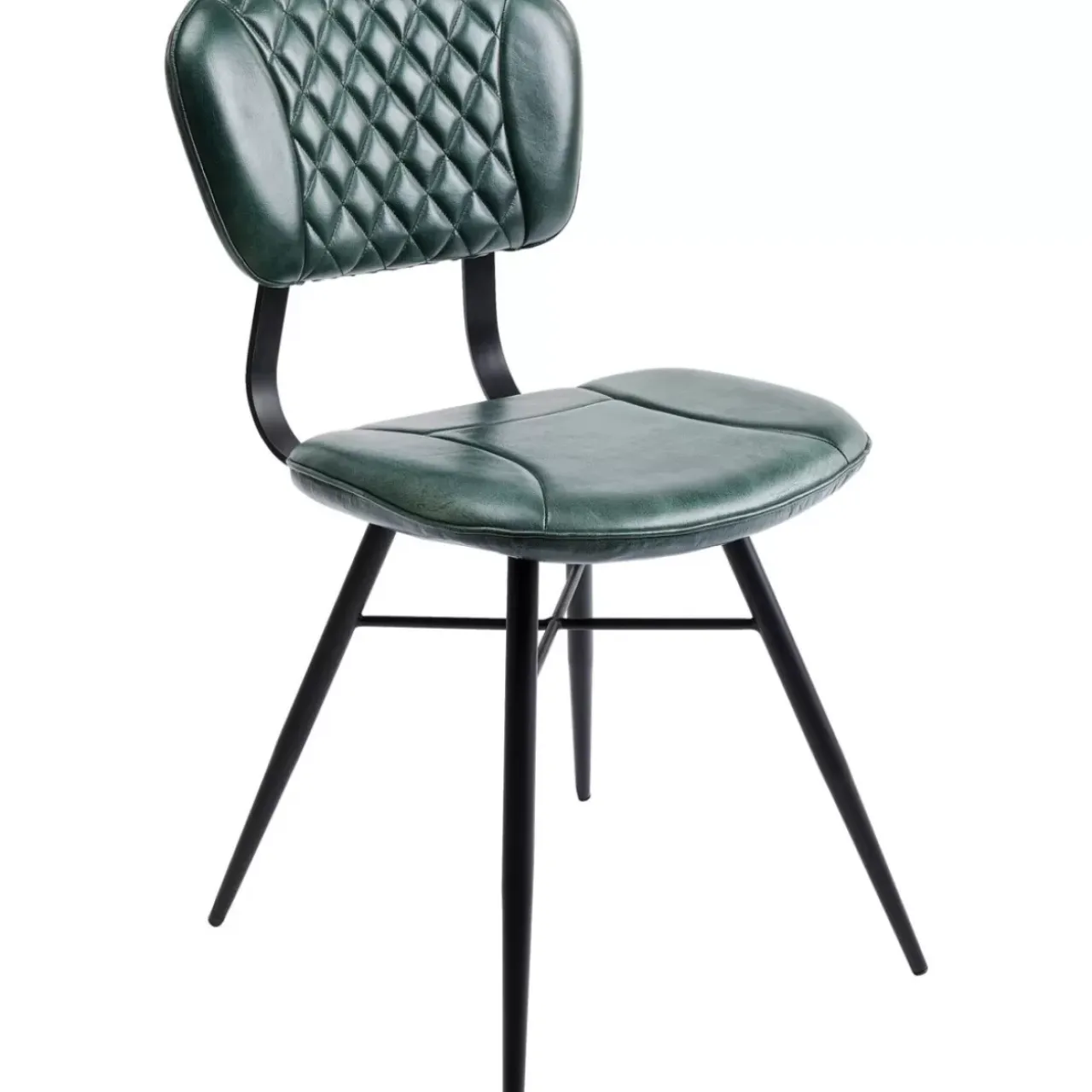 Stühle-KARE Design Stuhl Samba Leder Dunkelgrun