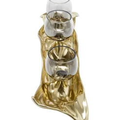 Deko & Geschenkartikel-KARE Design Teelichthalter 3 Jade Gold (4/Tlg.)