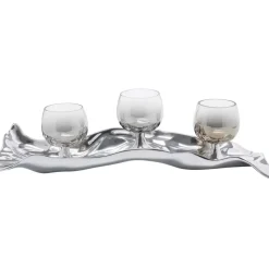 Deko & Geschenkartikel-KARE Design Teelichthalter 3 Jade Silber