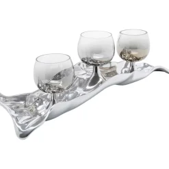 Deko & Geschenkartikel-KARE Design Teelichthalter 3 Jade Silber