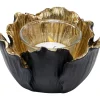 Deko & Geschenkartikel-KARE Design Teelichthalter Flower Bloom Schwarz Gold O10