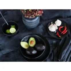 Geschirr & Tischaccessoires-KARE Design Teller Organic Black O20Cm