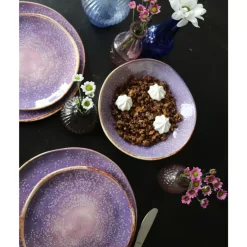 Geschirr & Tischaccessoires-KARE Design Teller Shirley Violett O21Cm
