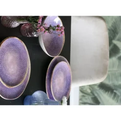 Geschirr & Tischaccessoires-KARE Design Teller Shirley Violett O26Cm