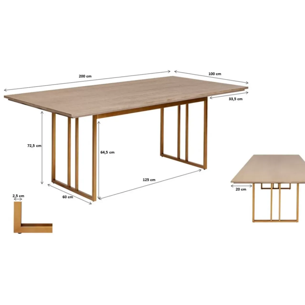 Tische-KARE Design Tisch Cesaro 200X100Cm