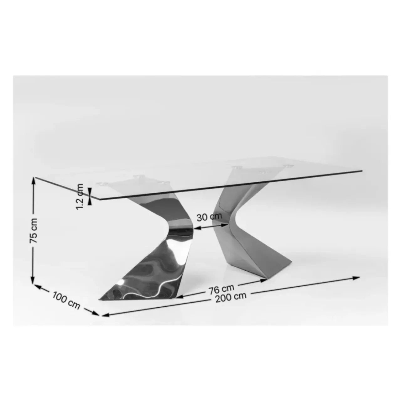 Tische-KARE Design Tisch Gloria Gold 200X100Cm