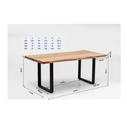 Tische-KARE Design Tisch Harmony Dunkel Rohstahl 160X80