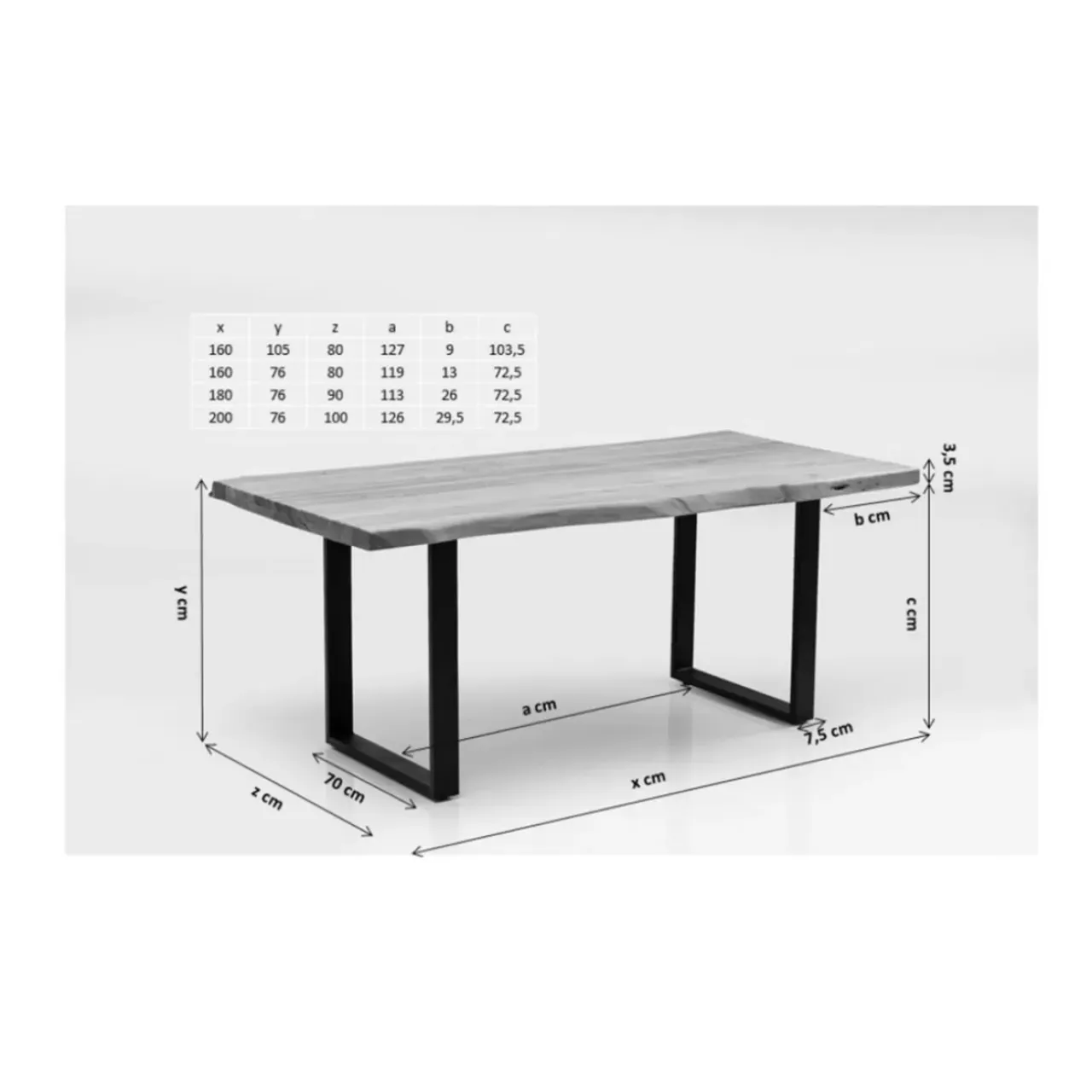 Tische-KARE Design Tisch Harmony Schwarz 160X80