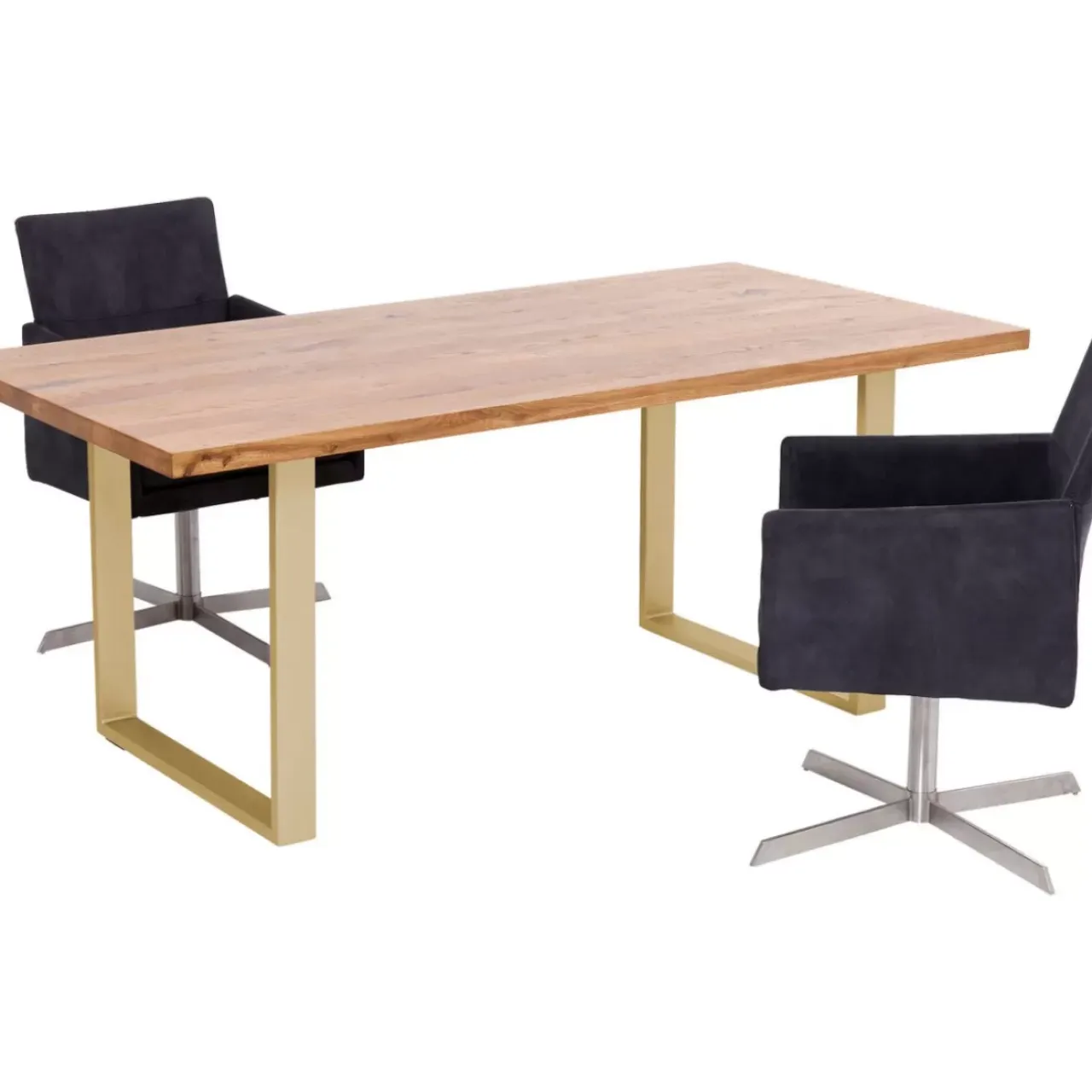 Tische-KARE Design Tisch Jackie Eiche Messing 160X80