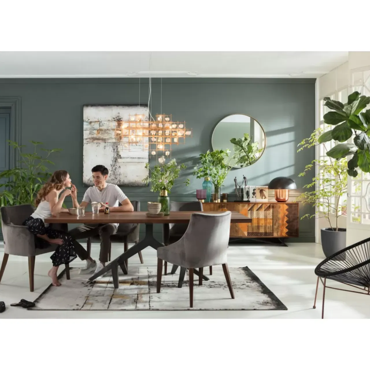 Tische-KARE Design Tisch Roots Dark 220X100Cm