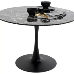 Tische-KARE Design Tisch Schickeria Marmor Schwarz O110Cm