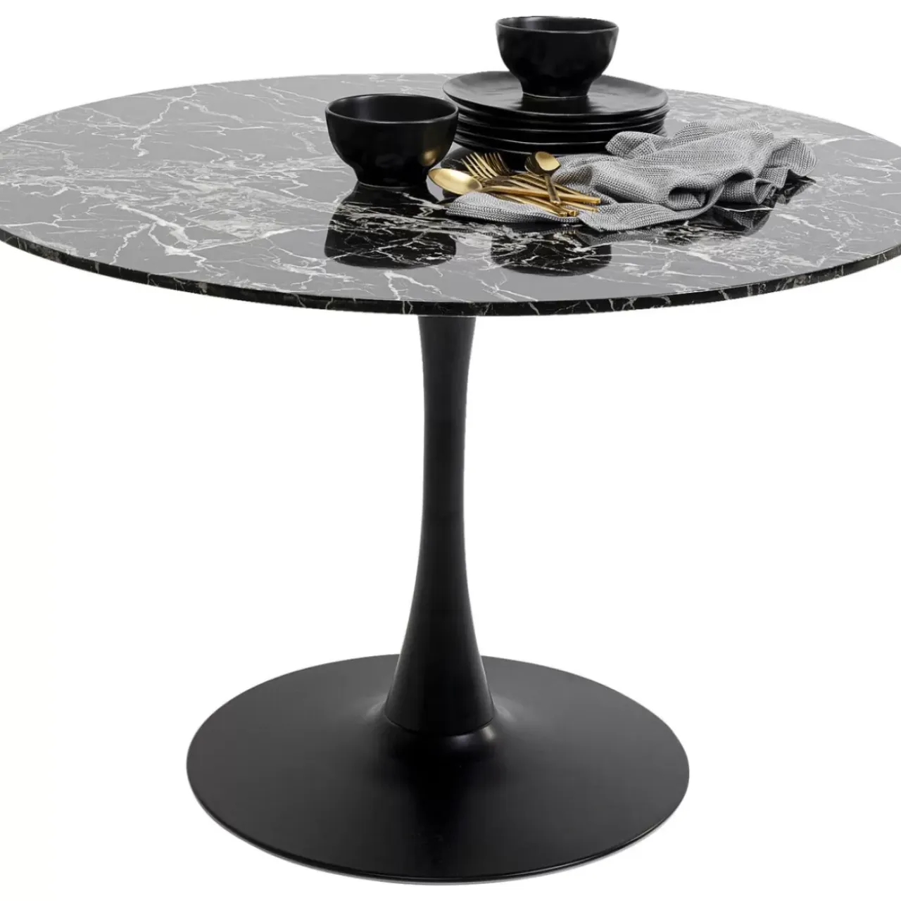Tische-KARE Design Tisch Schickeria Marmor Schwarz O110Cm