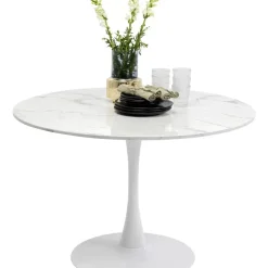 Tische-KARE Design Tisch Schickeria Marmor Weis O110Cm