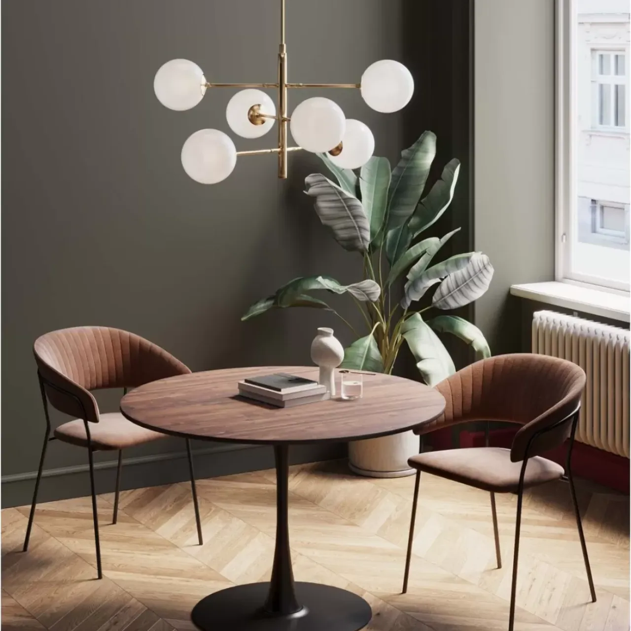 Tische-KARE Design Tisch Schickeria Walnuss Schwarz O110Cm