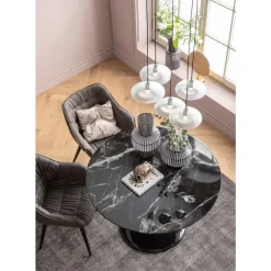 Tische-KARE Design Tisch Solo Marble Schwarz O110