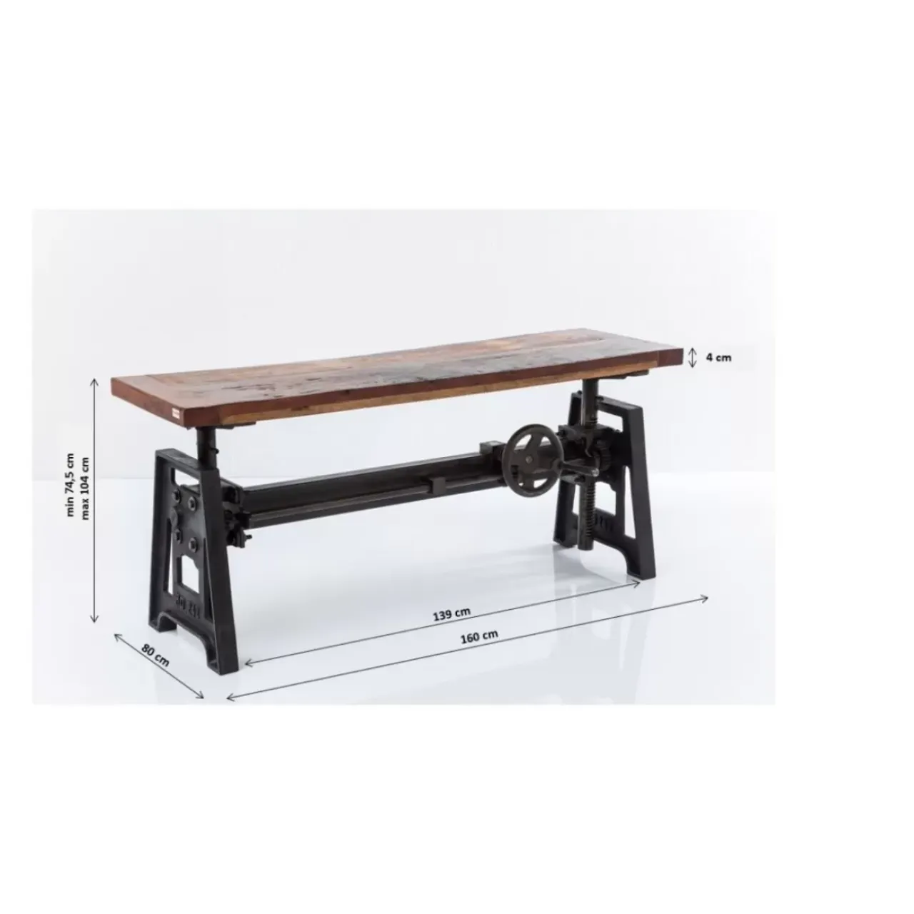 Tische-KARE Design Tisch Steamboat Econo Hohenverstellbar 160X80