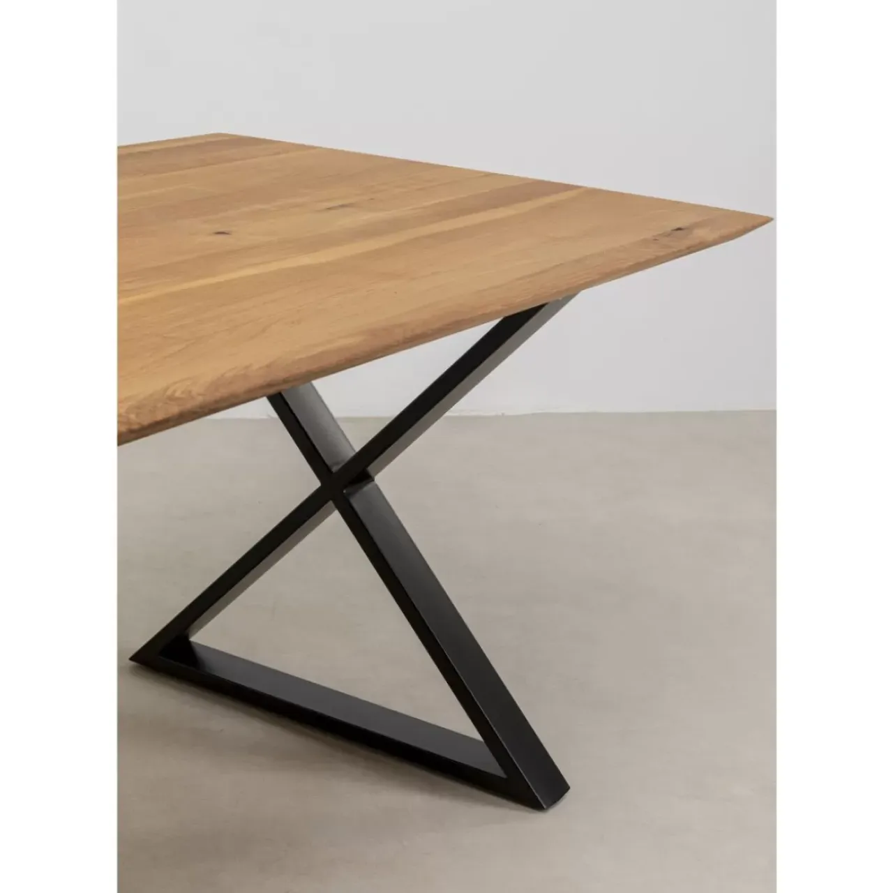 Tische-KARE Design Tisch Symphony Eiche Cross Schwarz 180X90Cm