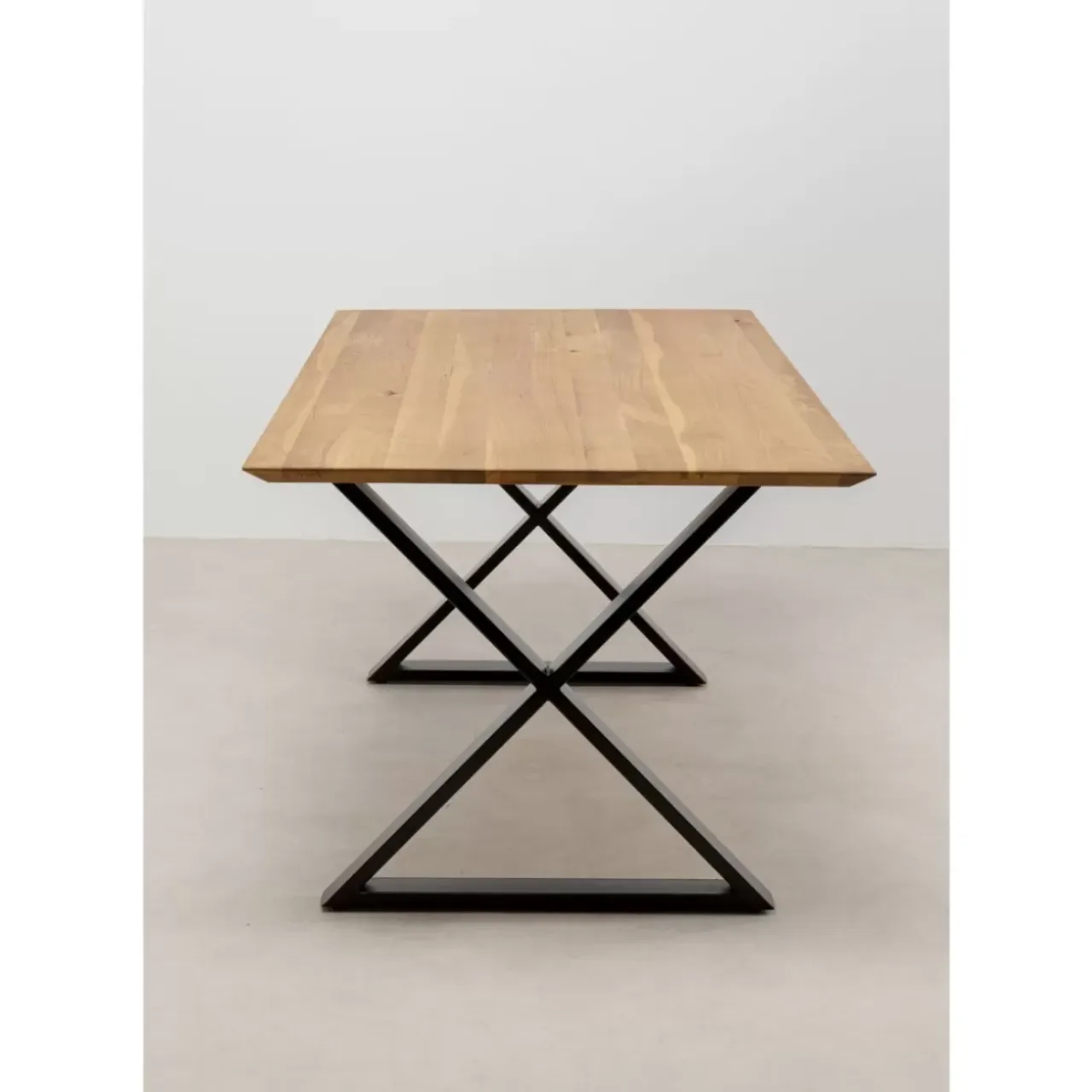 Tische-KARE Design Tisch Symphony Eiche Cross Schwarz 180X90Cm