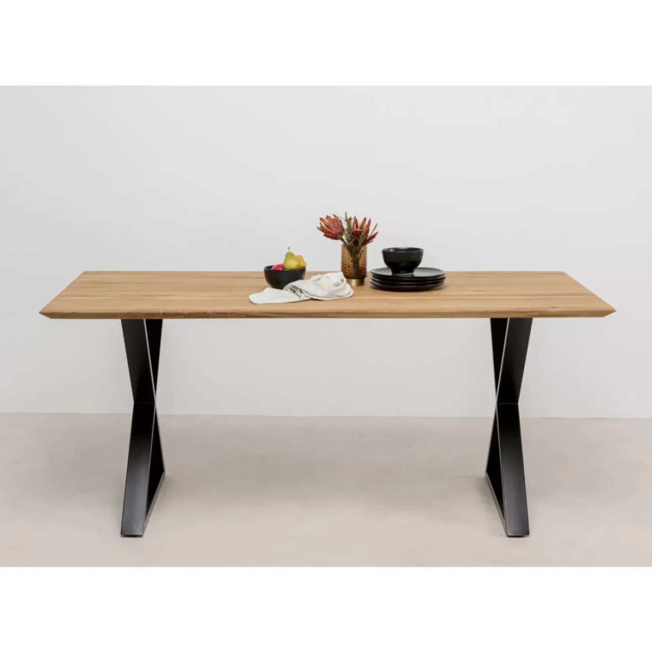 Tische-KARE Design Tisch Symphony Eiche Cross Schwarz 180X90Cm