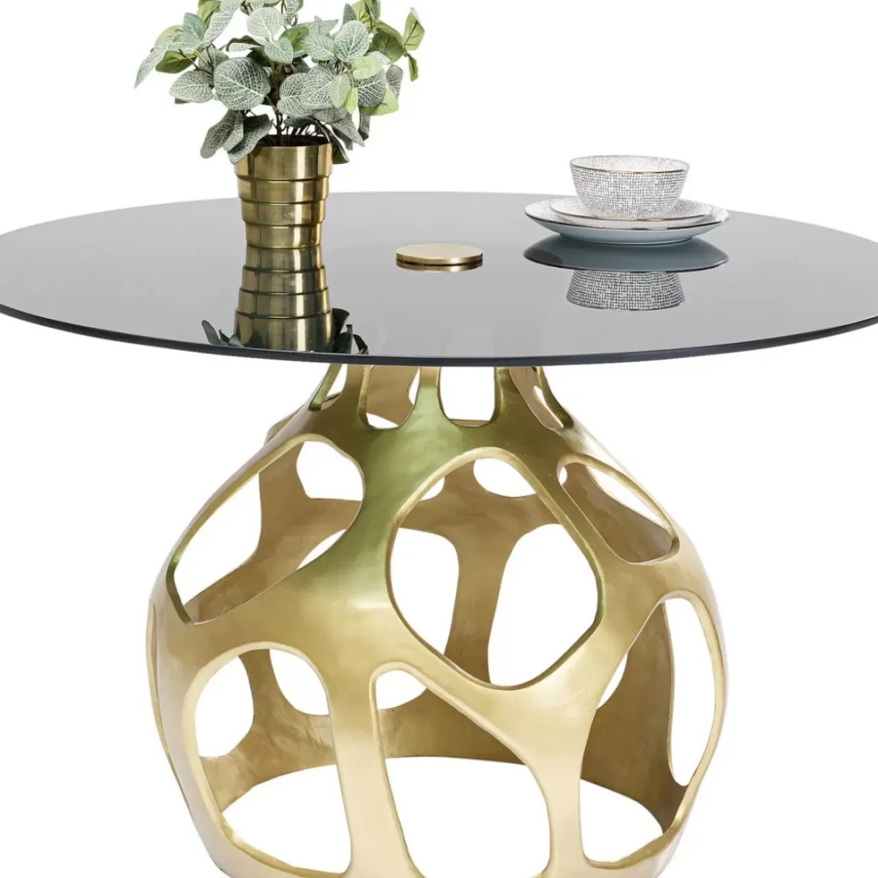 Tische-KARE Design Tisch Volcano Gold O120Cm
