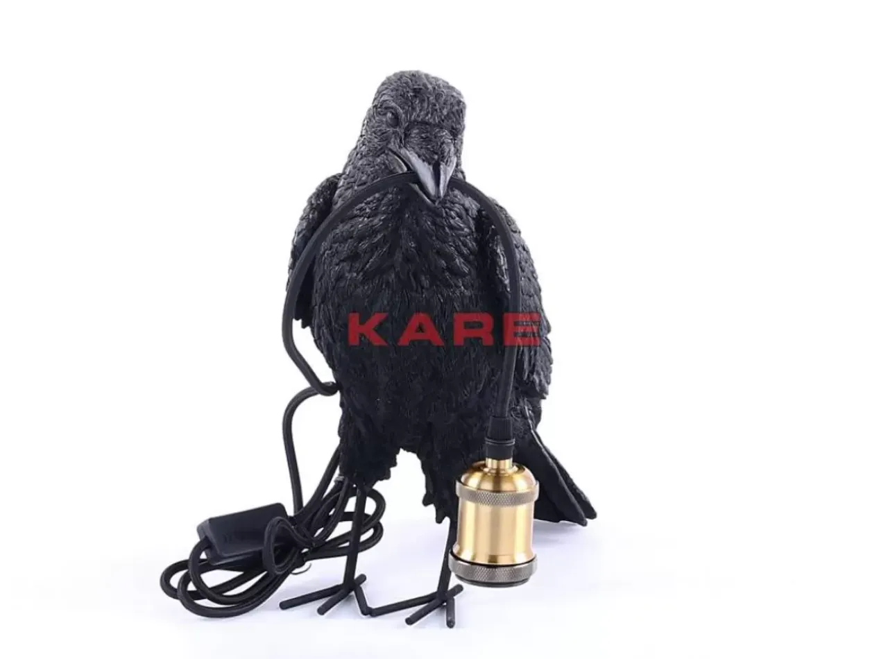 Tischleuchten-KARE Design Tischleuchte Animal Crow Matt Schwarz
