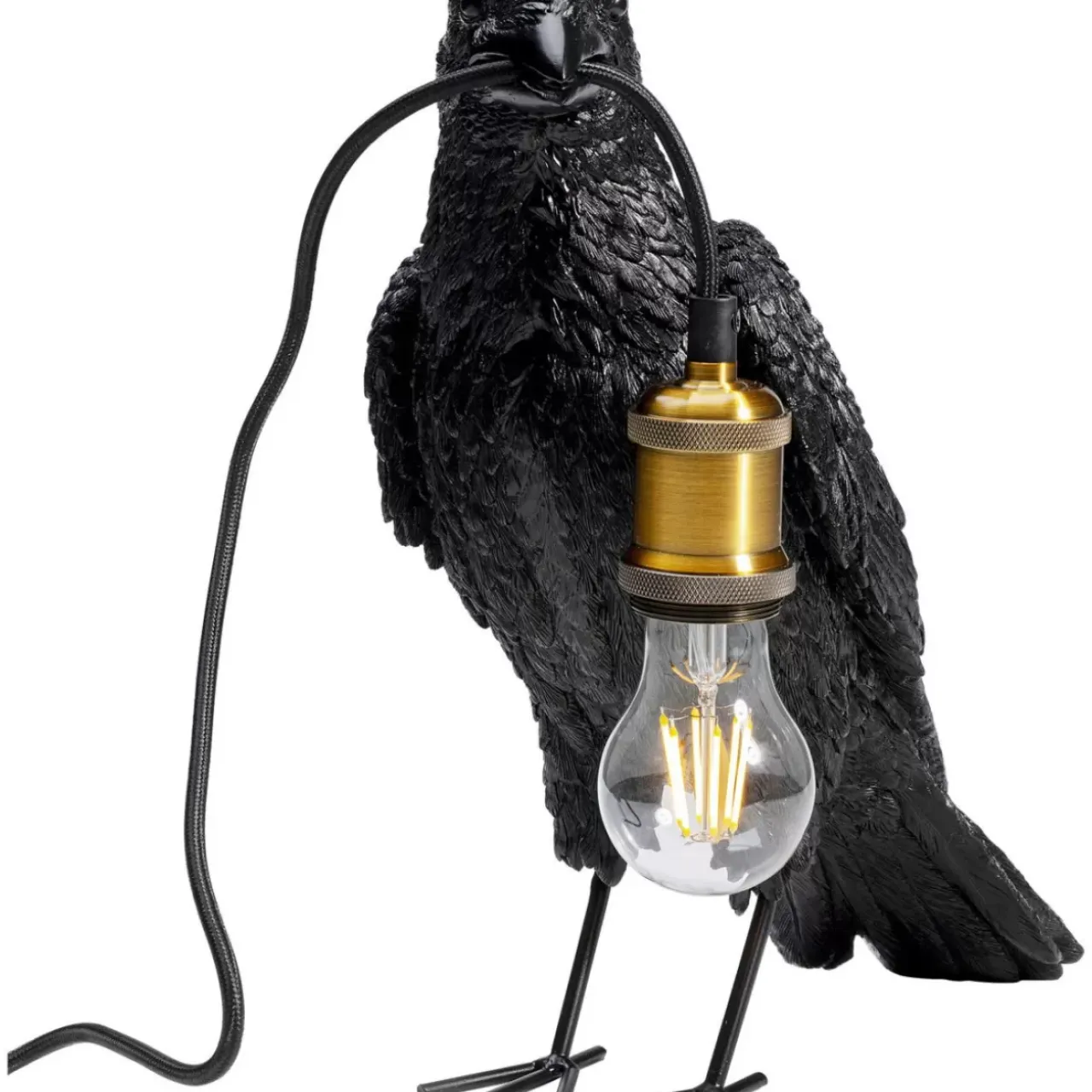 Tischleuchten-KARE Design Tischleuchte Animal Crow Matt Schwarz