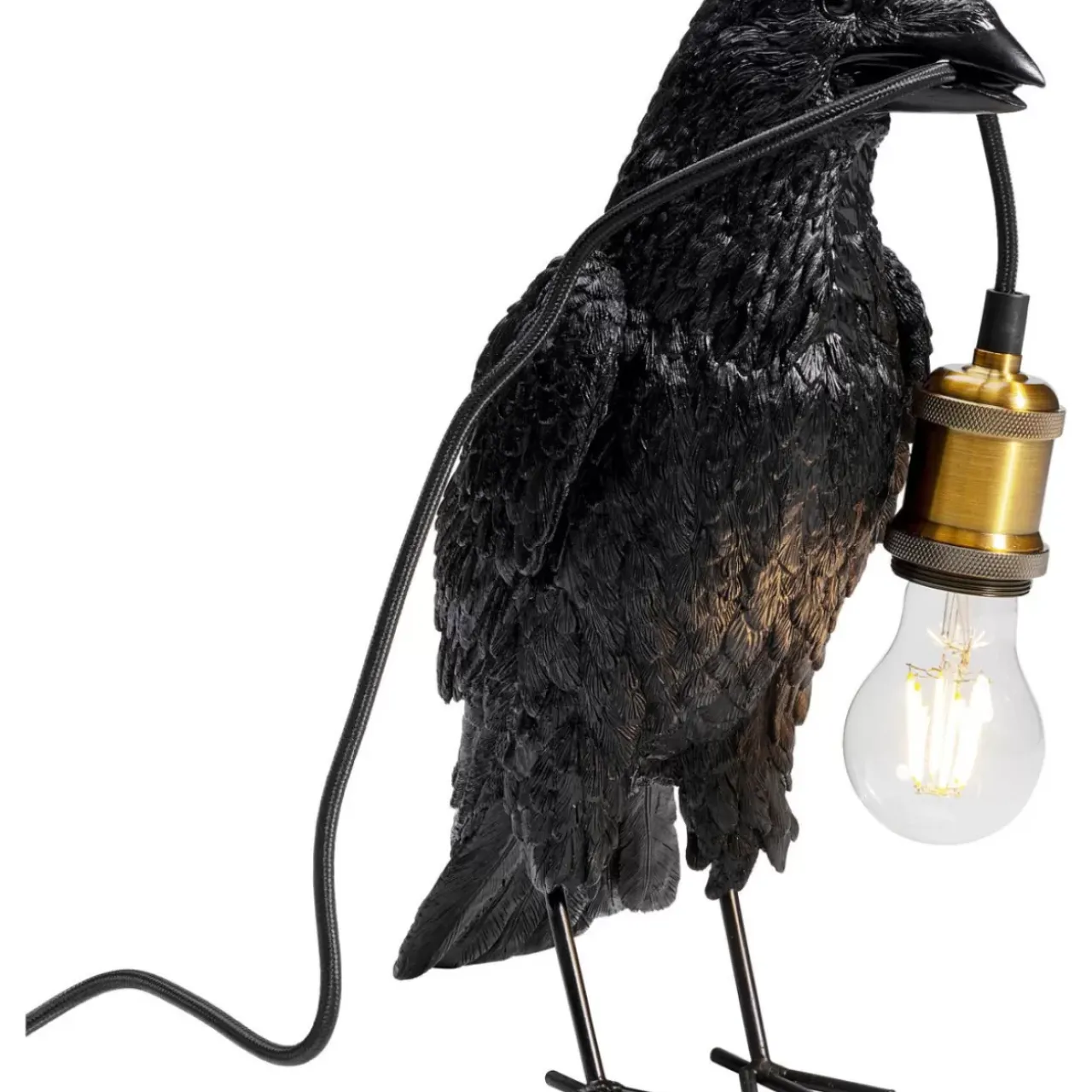 Tischleuchten-KARE Design Tischleuchte Animal Crow Matt Schwarz