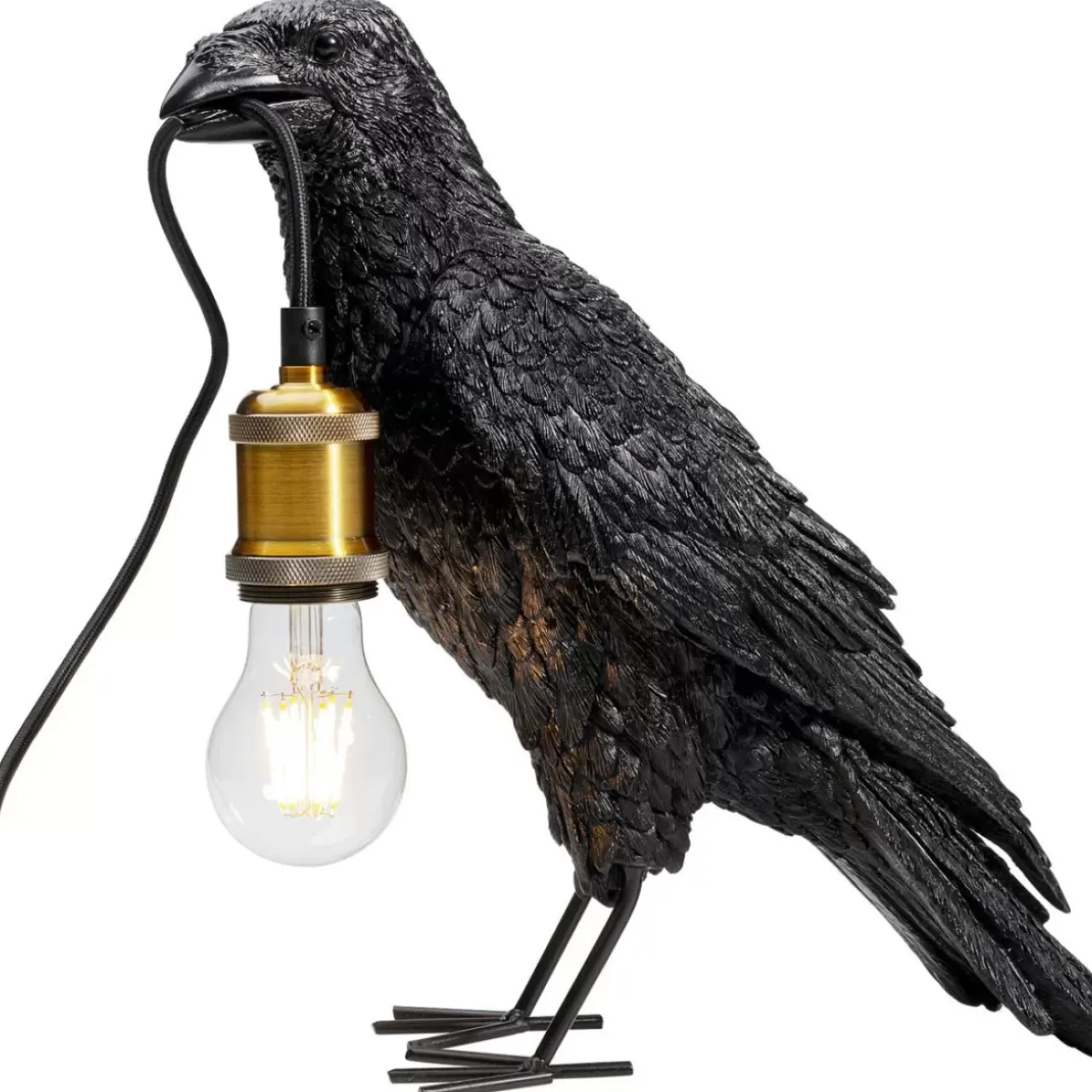 Tischleuchten-KARE Design Tischleuchte Animal Crow Matt Schwarz