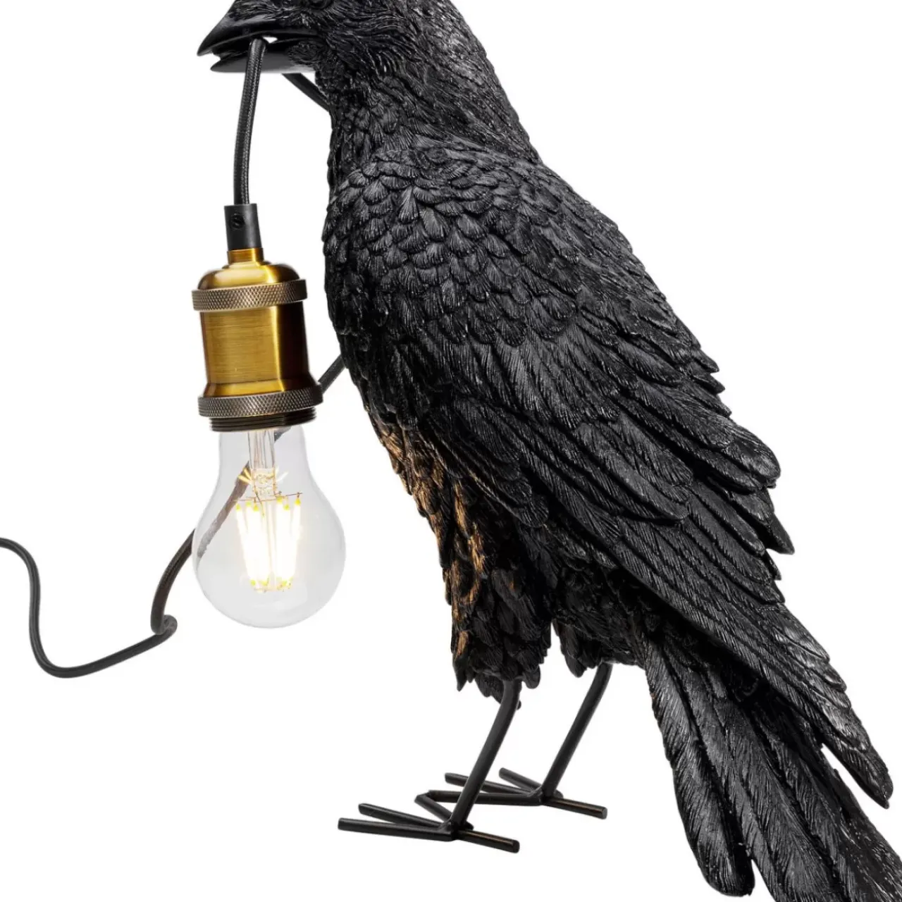 Tischleuchten-KARE Design Tischleuchte Animal Crow Matt Schwarz