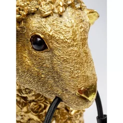 Tischleuchten-KARE Design Tischleuchte Animal Flower Sheep Gold 36Cm