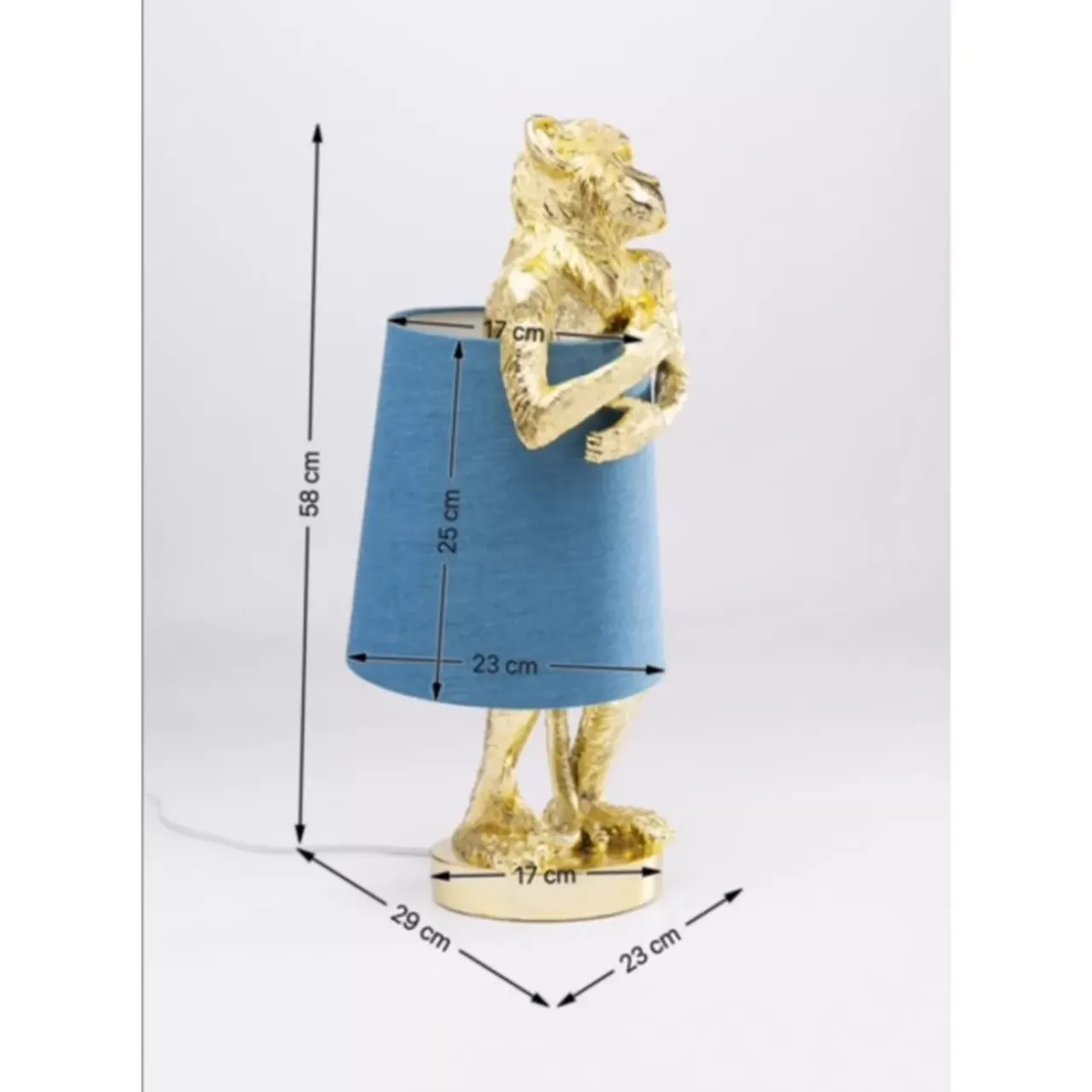 Tischleuchten-KARE Design Tischleuchte Animal Monkey Gold Blau