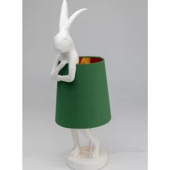Tischleuchten-KARE Design Tischleuchte Animal Rabbit Weis/Grun 68Cm