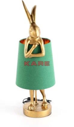 Tischleuchten-KARE Design Tischleuchte Animal Rabbit Gold/Grun 68Cm