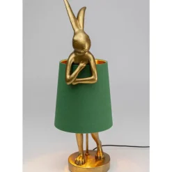 Tischleuchten-KARE Design Tischleuchte Animal Rabbit Gold/Grun 68Cm
