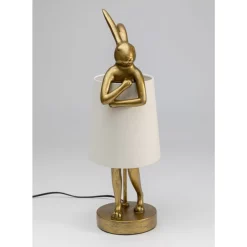 Tischleuchten-KARE Design Tischleuchte Animal Rabbit Gold/Weis 50Cm